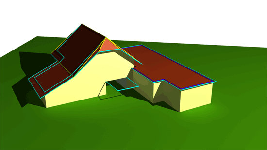 3D building model with passage and terrain model