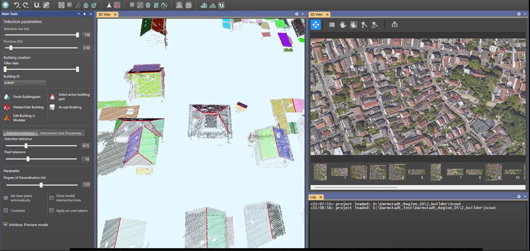 Sichtbarkeitseinstellungen und Menü CityGRID Shaper